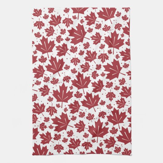 Red Maple Leaves Patroon Theedoek (Verticaal)