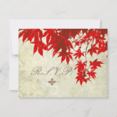 Red Maple RSVP's vereisen 5 x 7 trouwuitnodigingen RSVP Kaartje (Voorkant)