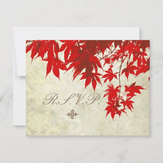 Red Maple RSVP's vereisen 5 x 7 trouwuitnodigingen RSVP Kaartje (Voorkant)