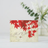 Red Maple RSVP's vereisen 5 x 7 trouwuitnodigingen RSVP Kaartje (Staand voorkant)