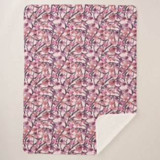 Red Maple Tree Sherpa Blanket Deken