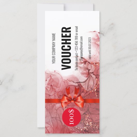 Red Marble Cadeaubon Certificaat (Voorkant)