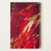 Red Marble Gilded Gold Monogram Planner (Achterkant)