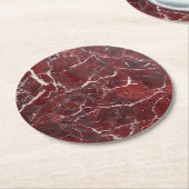 Red Marble Pattern Ronde Kartonnen Onderzetter (Gebogen)
