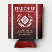 Red Marble Retiring Firefighter Blikjeskoeler (Voorkant)