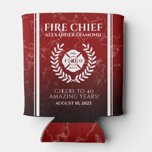 Red Marble Retiring Firefighter Blikjeskoeler (Achterkant)