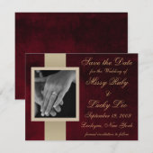 Red Marble Save the Date Notice Kaart (Voorkant / Achterkant)