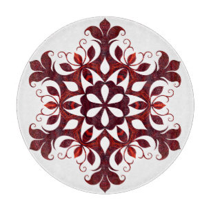 Red Marble Snowflake Snijplank
