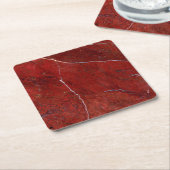 Red Marble Stone Modern Elegant Stijlvol Kartonnen Onderzetters (Schuin)