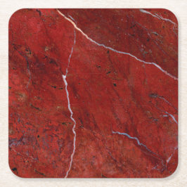Red Marble Stone Modern Elegant Stijlvol Kartonnen Onderzetters