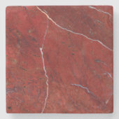 Red Marble Stone Modern Elegant Stijlvol Stenen Onderzetter (Voorkant)