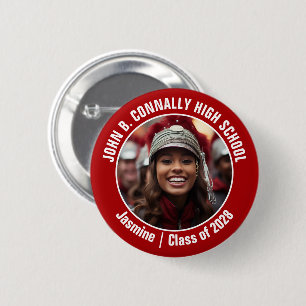 Red Marching Band Foto High School Brag Ronde Button 5,7 Cm