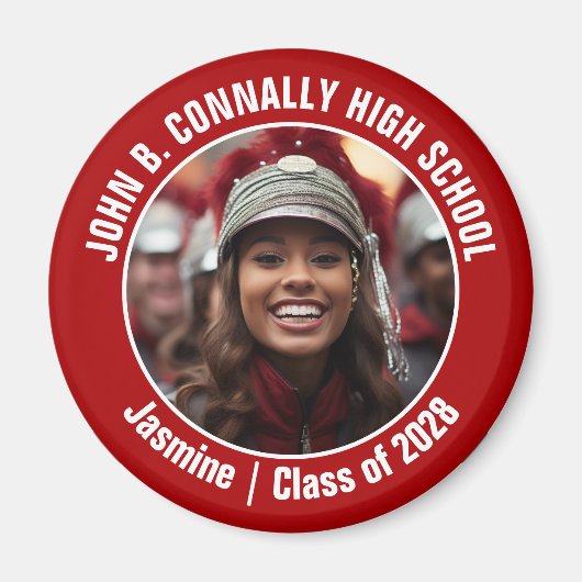 Red Marching Band Foto High School Spirit Magneet (Voorkant)