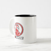 Red Marmoset Logo Tweekleurige Koffiemok (Voorkant links)