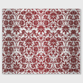 Red Maroon Damask Design Cadeaupapier (Vlak)