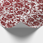 Red Maroon Damask Design Cadeaupapier (Hoek)