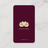 Red Maroon Elegant Goud Lotus Wellness Spa Visitekaartje (Voorkant)