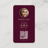 Red Maroon Elegant Goud Lotus Wellness Spa Visitekaartje (Achterkant)