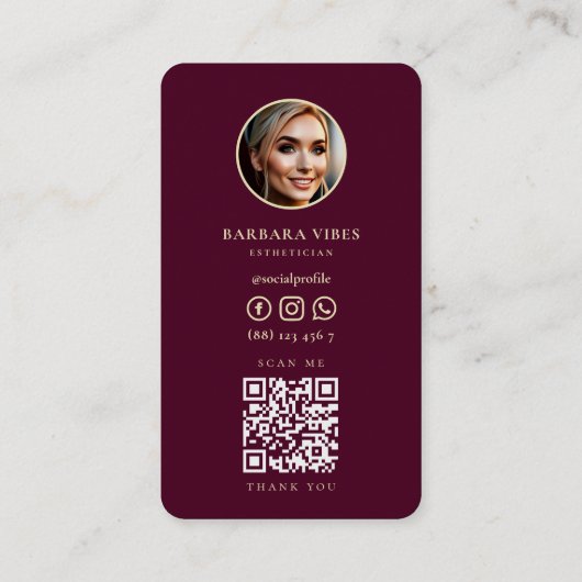 Red Maroon Elegant Goud Lotus Wellness Spa Visitekaartje (Achterkant)