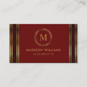 Red Maroon Gold Professional Visitekaartje (Voorkant)