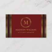  Red Maroon Gold Professional Visitekaartje (Voorkant)