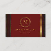  Red Maroon Gold Professional Visitekaartje (Voorkant)