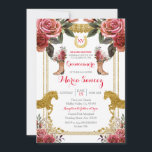 Red Maroon Horse Charra Mis XV Anos Birthday Kaart<br><div class="desc">Red Maroon Horse Charra Mis XV Anos Birthday Invitation</div>