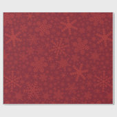 Red Maroon Snowflake Holiday Wrapping Paper Cadeaupapier (Vlak)