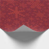 Red Maroon Snowflake Holiday Wrapping Paper Cadeaupapier (Hoek)