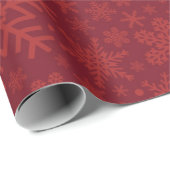 Red Maroon Snowflake Holiday Wrapping Paper Cadeaupapier (Rol Hoek)