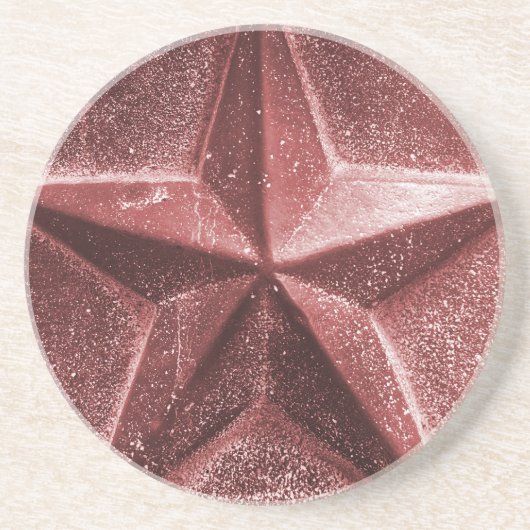 RED/MAROON STAR coaster Zandsteen Onderzetter (Voorkant)
