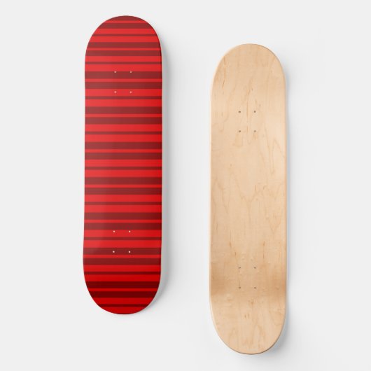 Red Maroon Stijlvolle Strepen Patroon Ontwerp Persoonlijk Skateboard (Voorkant)