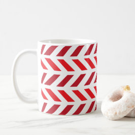 Red Maroon Stripe Chevron Zigzag Pattern Koffiemok
