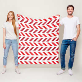Red Maroon Zigzag Stripe Patroon Fleece Deken