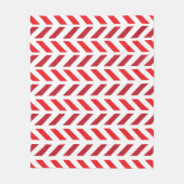 Red Maroon Zigzag Stripe Patroon Fleece Deken (Voorkant)