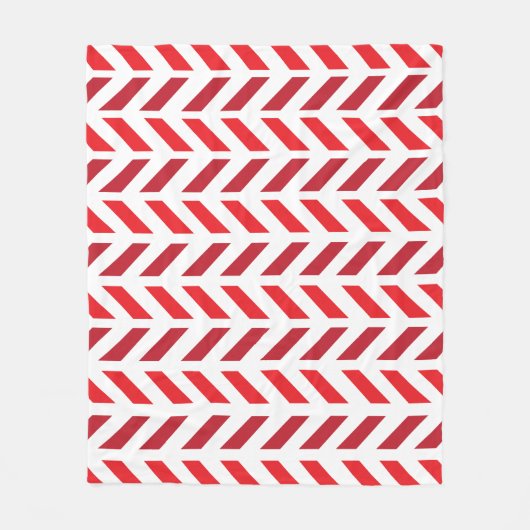 Red Maroon Zigzag Stripe Patroon Fleece Deken (Voorkant)