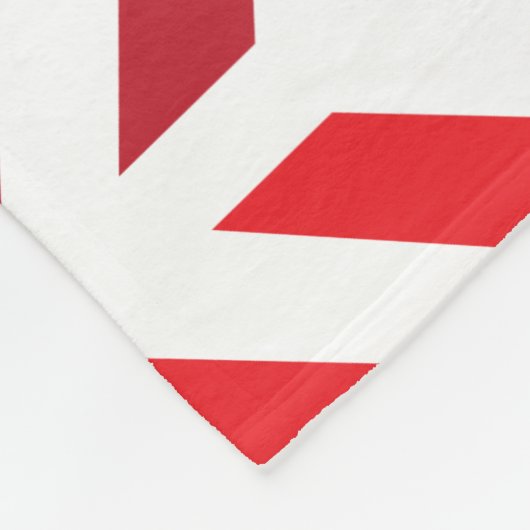 Red Maroon Zigzag Stripe Patroon Fleece Deken (Hoek)