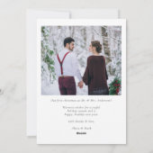 Red Married & Bright First Christmas Couple Feestdagenkaart (Achterkant)