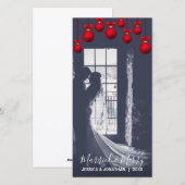 Red MARRIED & MERRY Eerste Kerstdag | FOTO TOEVOEG Feestdagenkaart (Voorkant / Achterkant)