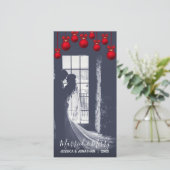 Red MARRIED & MERRY Eerste Kerstdag | FOTO TOEVOEG Feestdagenkaart (Staand voorkant)