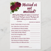 RED MARRIED OF NOT MARRIED SHOWER GAME CARD FLYER (Voorkant)
