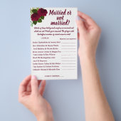 RED MARRIED OF NOT MARRIED SHOWER GAME CARD FLYER (Hand)