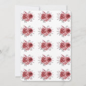 Red Marron Roos Green Floral 50e geboortedag Kaart (Achterkant)