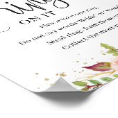 Red marsala floral gold met een ring op het bordsp poster (Hoek)