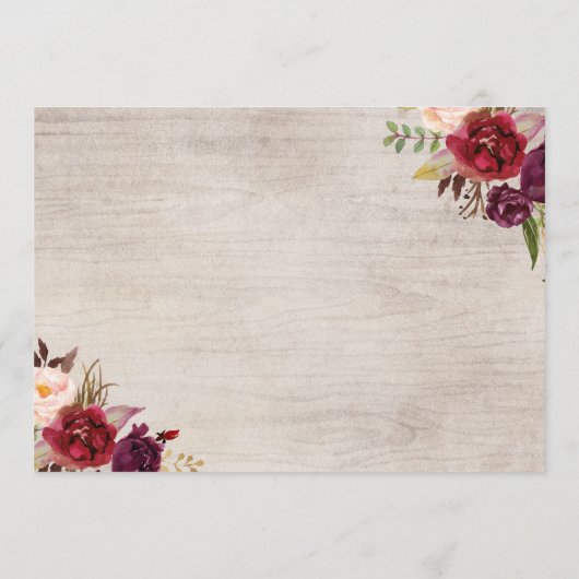 Red Marsala Herfst Bachelorette Party reisweg Programmakaart (Achterkant)