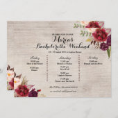 Red Marsala Herfst Bachelorette Party reisweg Programmakaart (Voorkant / Achterkant)