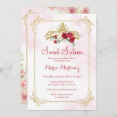 Red Marsala Rozen Flowers Blush Pink 16  Kaart (Voorkant / Achterkant)