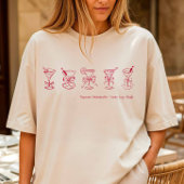 Red Martini Bachelorette Beach Hoesje-up of slaap T-shirt