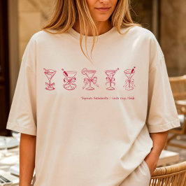 Red Martini Bachelorette Beach Hoesje-up of slaap T-shirt