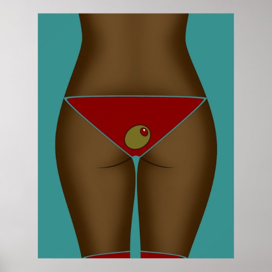 Red Martini Bikini Poster (Voorkant)